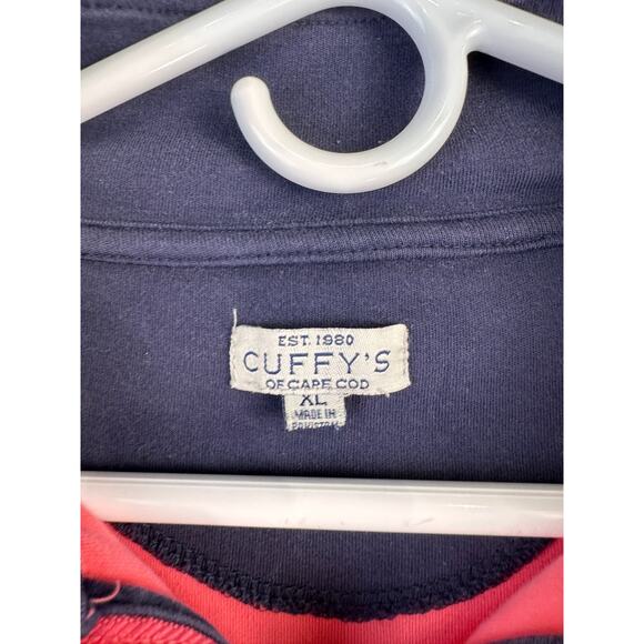 Cufffys Cape Cod Activewear Shirt Mens XL‎ Summer Red Navy 1/4 Zip Pullover - Picture 6 of 9